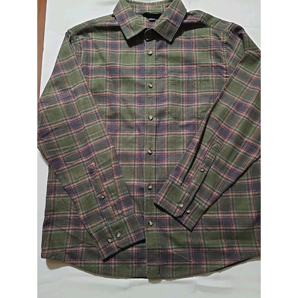 NWOT Eddie Bauer Mens Flannel XL grunge Plaid Button Down Long Sleeve Shirt